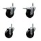 Service Caster 3.5'' Hard Rubber Swivel 7/16'' Grip Ring Stem Caster Set 2 Total Lock BRK, 4PK SCC-GRTTL20S3514-HRS-716138-2-S-2 - alternate 1
